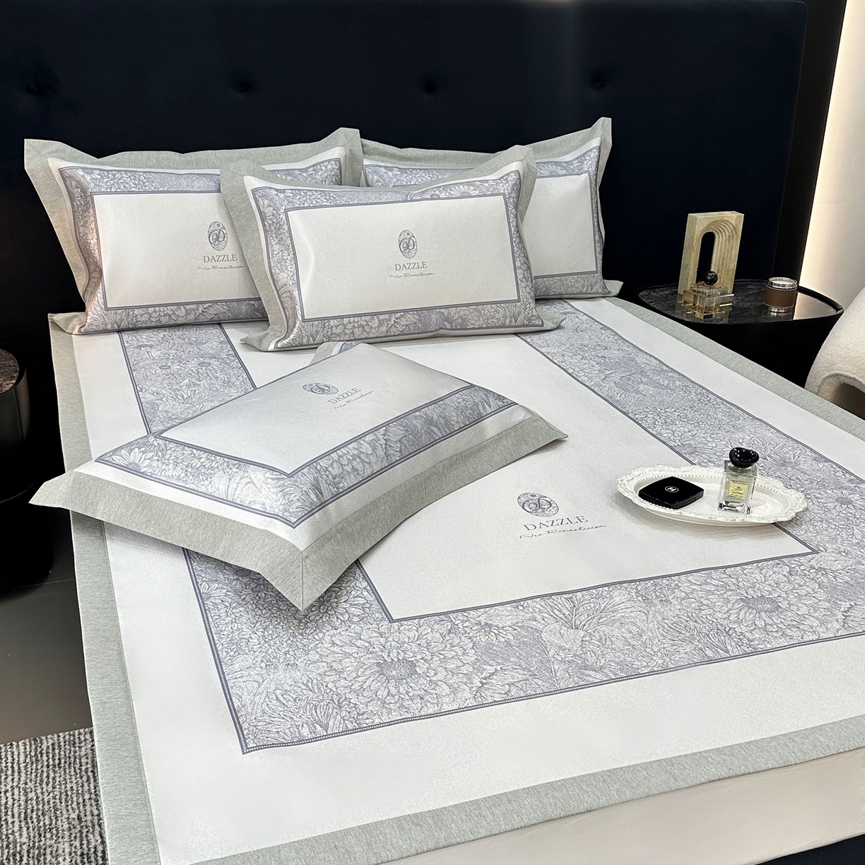 91家纺网 家纺一手货源 找家纺 （总）JUICY 橘滋家纺 2026年夏日新款高端简约意式轻奢数码冰丝席凉席