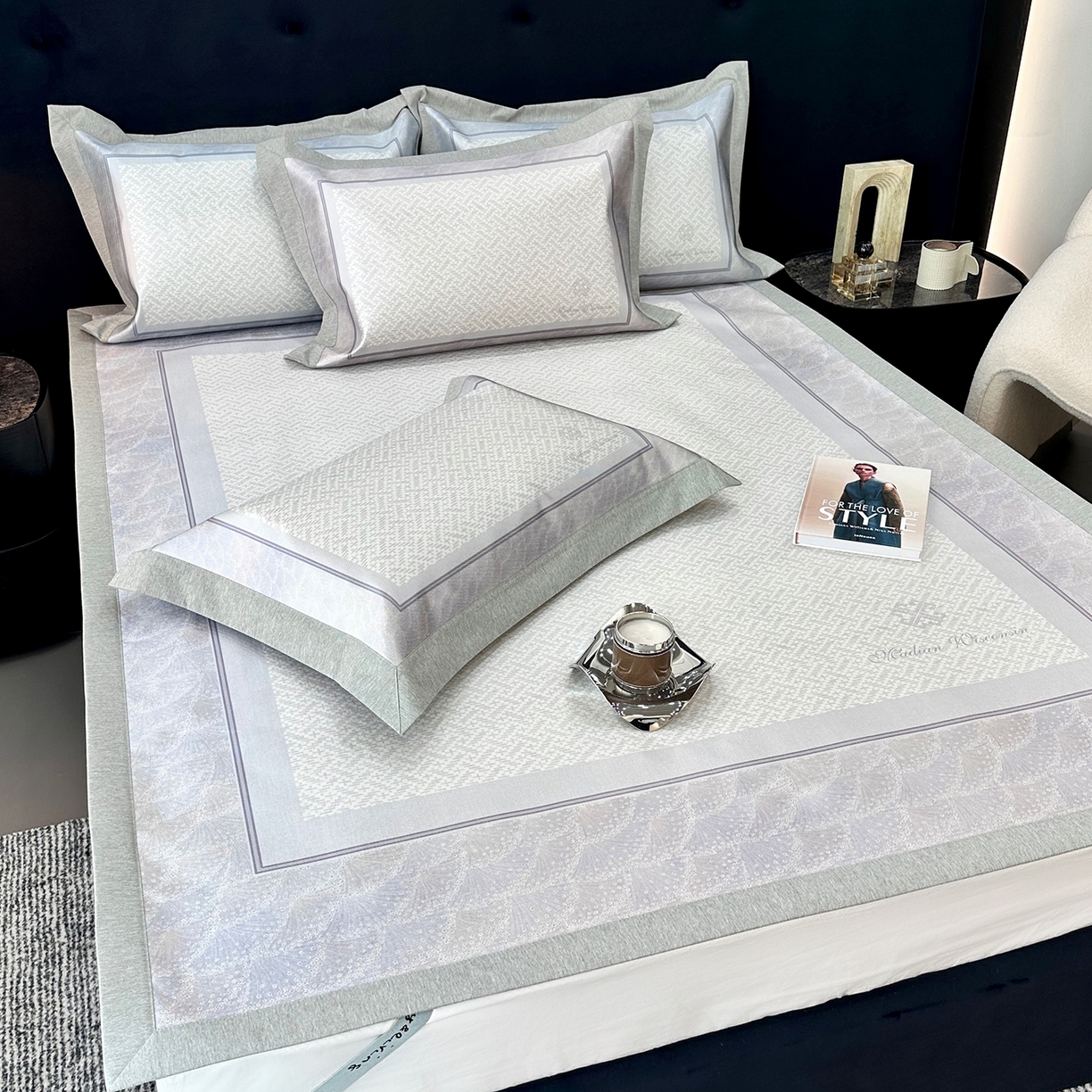 91家纺网 家纺一手货源 找家纺 （总）JUICY 橘滋家纺 2026年夏日新款高端简约意式轻奢数码冰丝席凉席