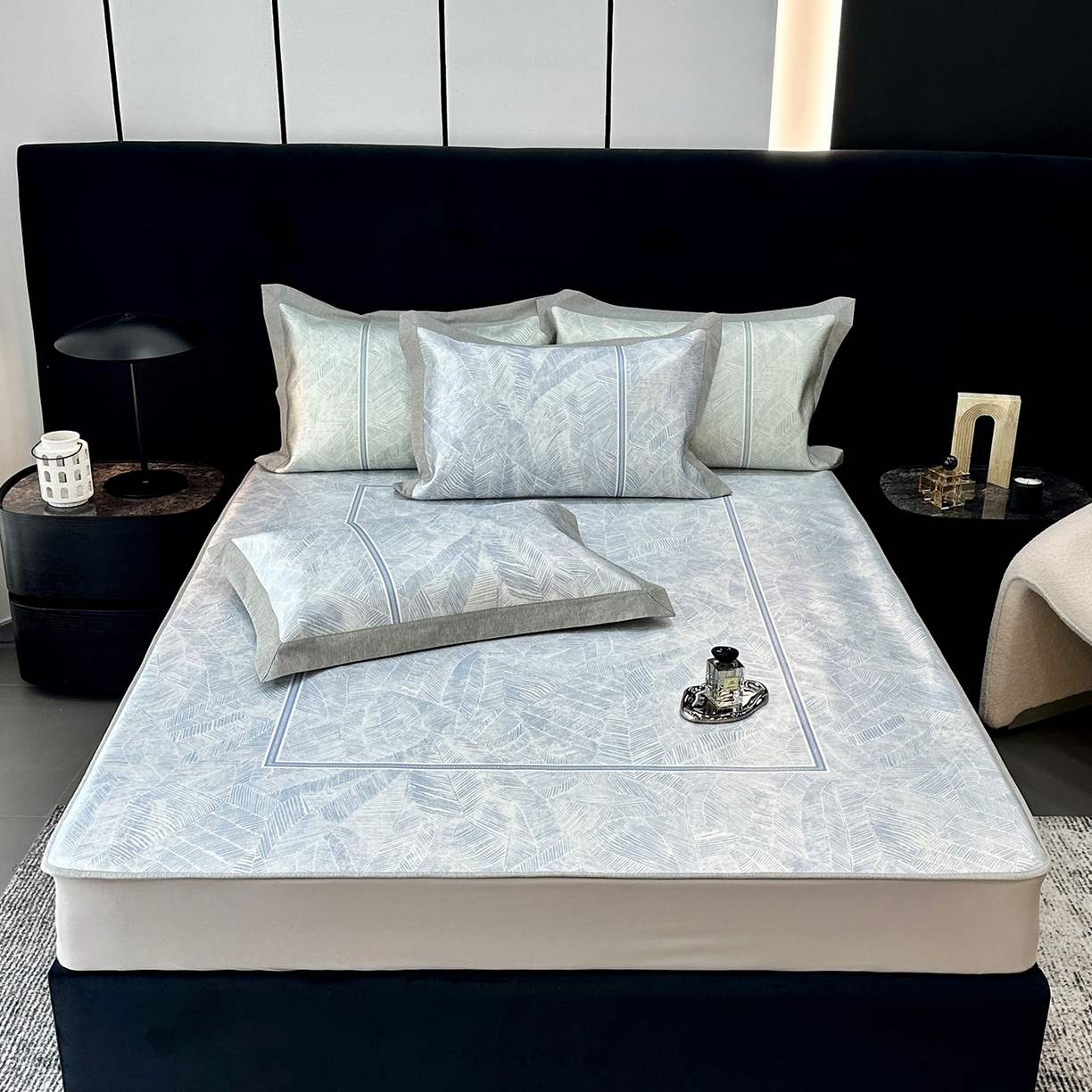 91家纺网 家纺一手货源 找家纺 （总）JUICY 橘滋家纺 2026年夏日新款高端简约意式轻奢数码冰丝席凉席