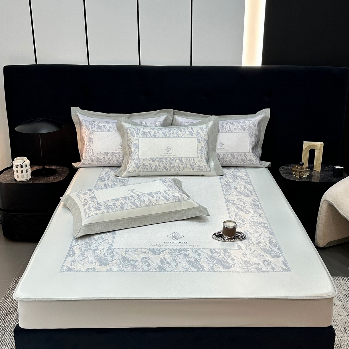 91家纺网 家纺一手货源 找家纺 （总）JUICY 橘滋家纺 2026年夏日新款高端简约意式轻奢数码冰丝席凉席