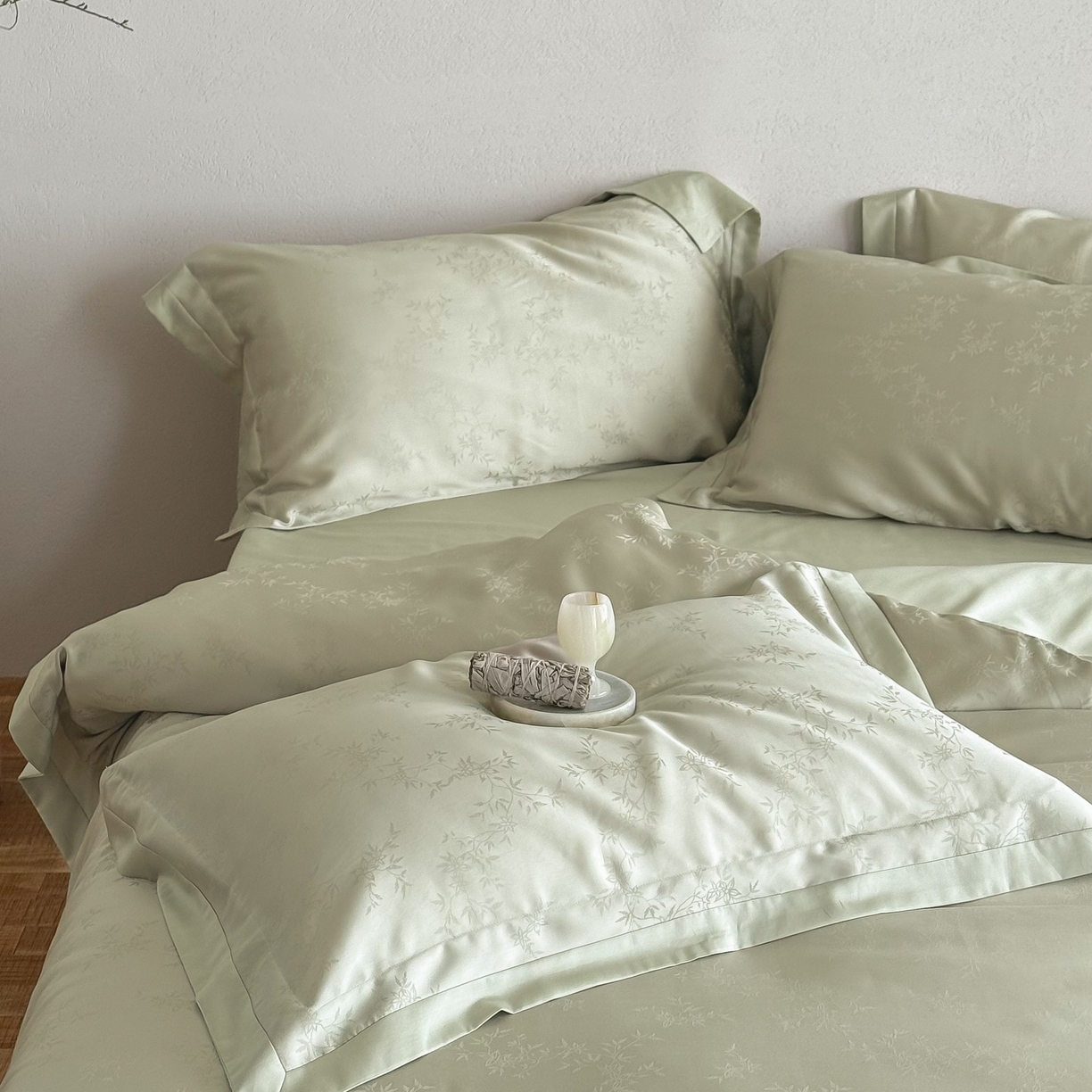 91家纺网 家纺一手货源 找家纺 （总）花时间 2026春夏新款60s兰精天丝染色提花四件套