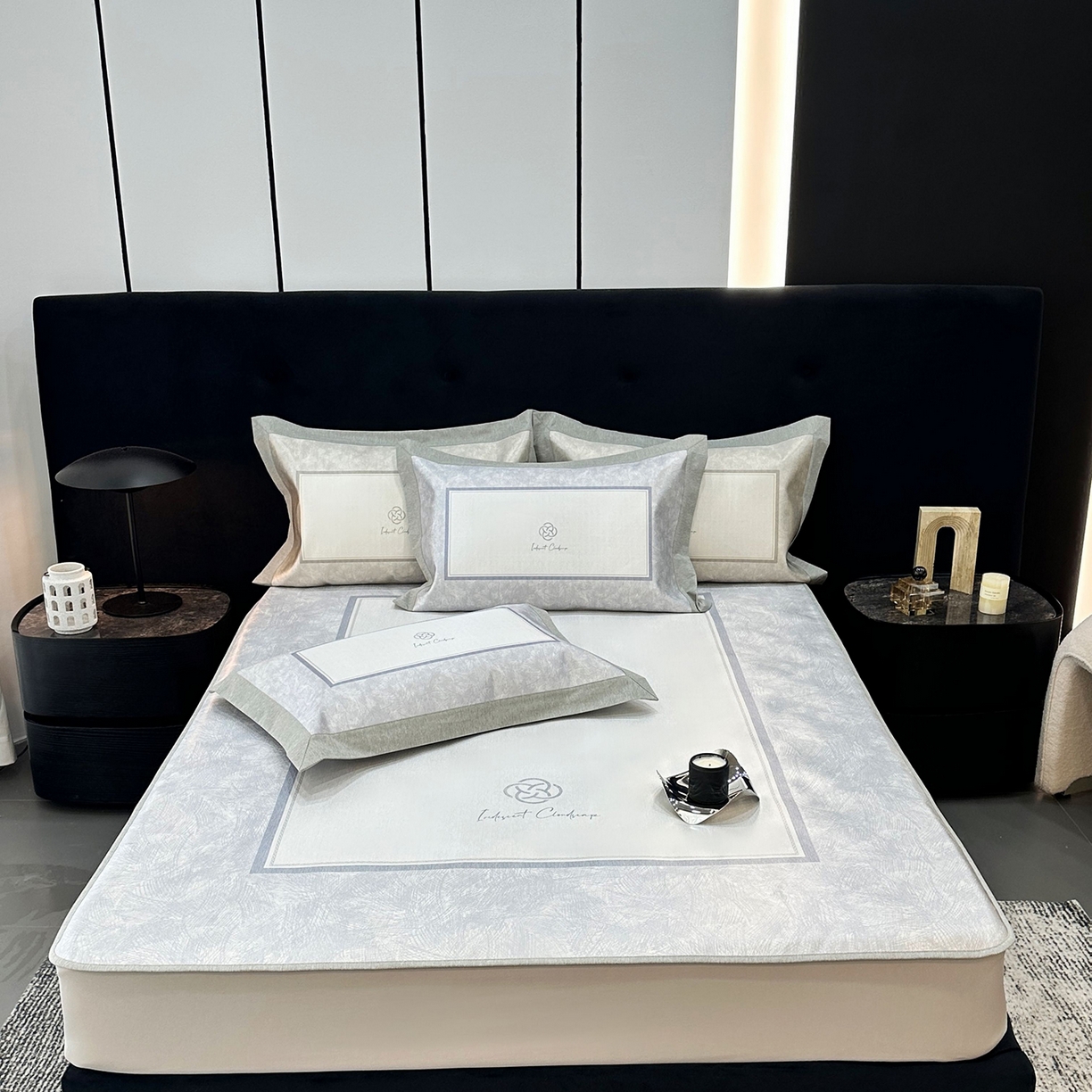 91家纺网 家纺一手货源 找家纺 （总）JUICY 橘滋家纺 2026年夏日新款高端简约意式轻奢数码冰丝席凉席