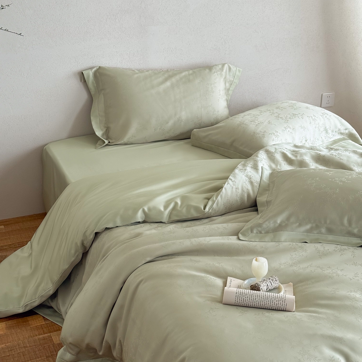 91家纺网 家纺一手货源 找家纺 （总）花时间 2026春夏新款60s兰精天丝染色提花四件套