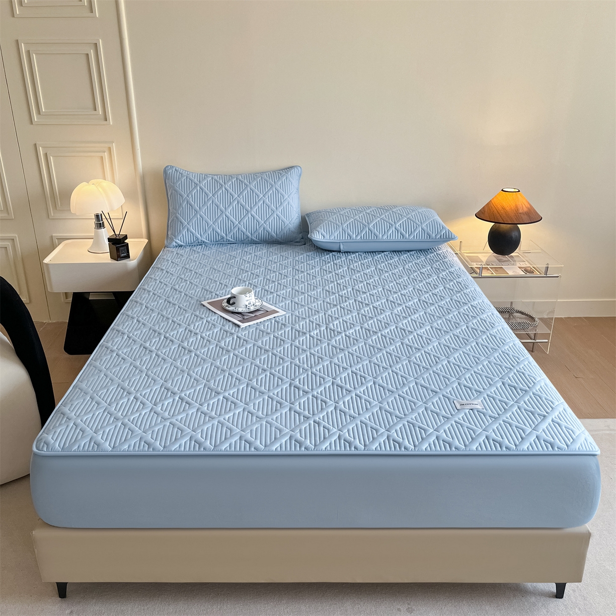 91家纺网 家纺一手货源 找家纺 （总）居眠 2026新款时光-100%全棉夹棉棉花床笠