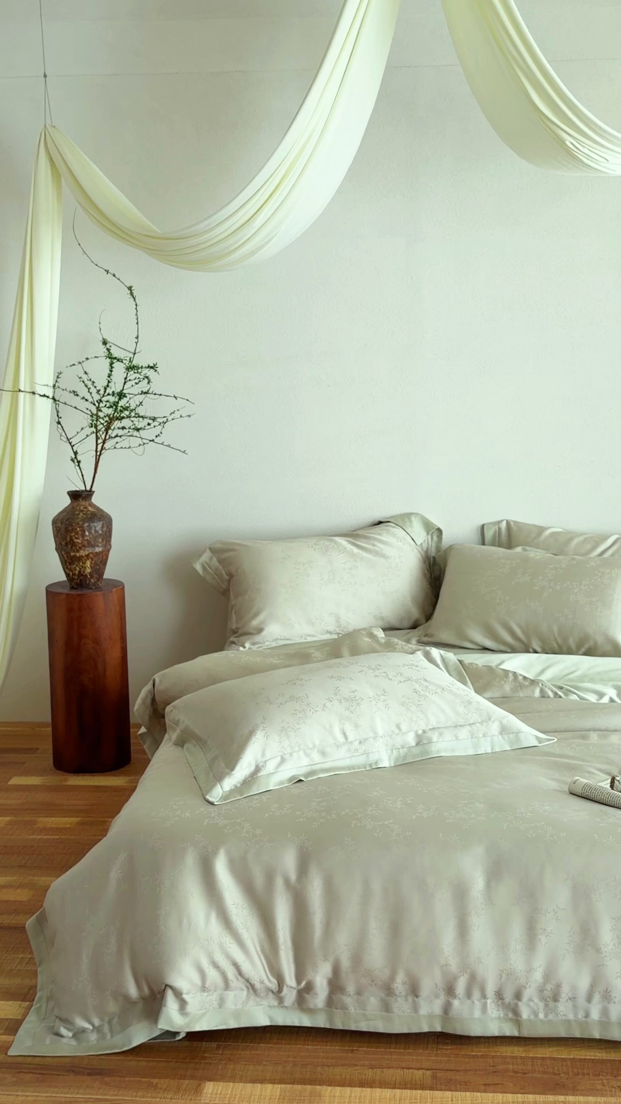 91家纺网 家纺一手货源 找家纺 （总）花时间 2026春夏新款60s兰精天丝染色提花四件套