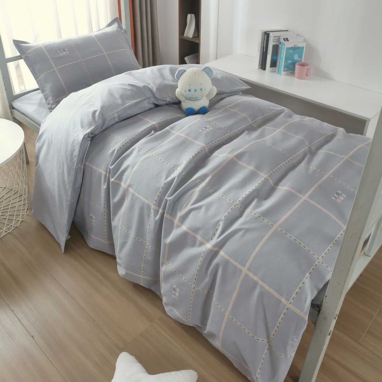 91家纺网 家纺一手货源 找家纺 雅绅阁 13372全棉学生宿舍纯棉三六件套全棉三件套源头工厂常年有货 星辰