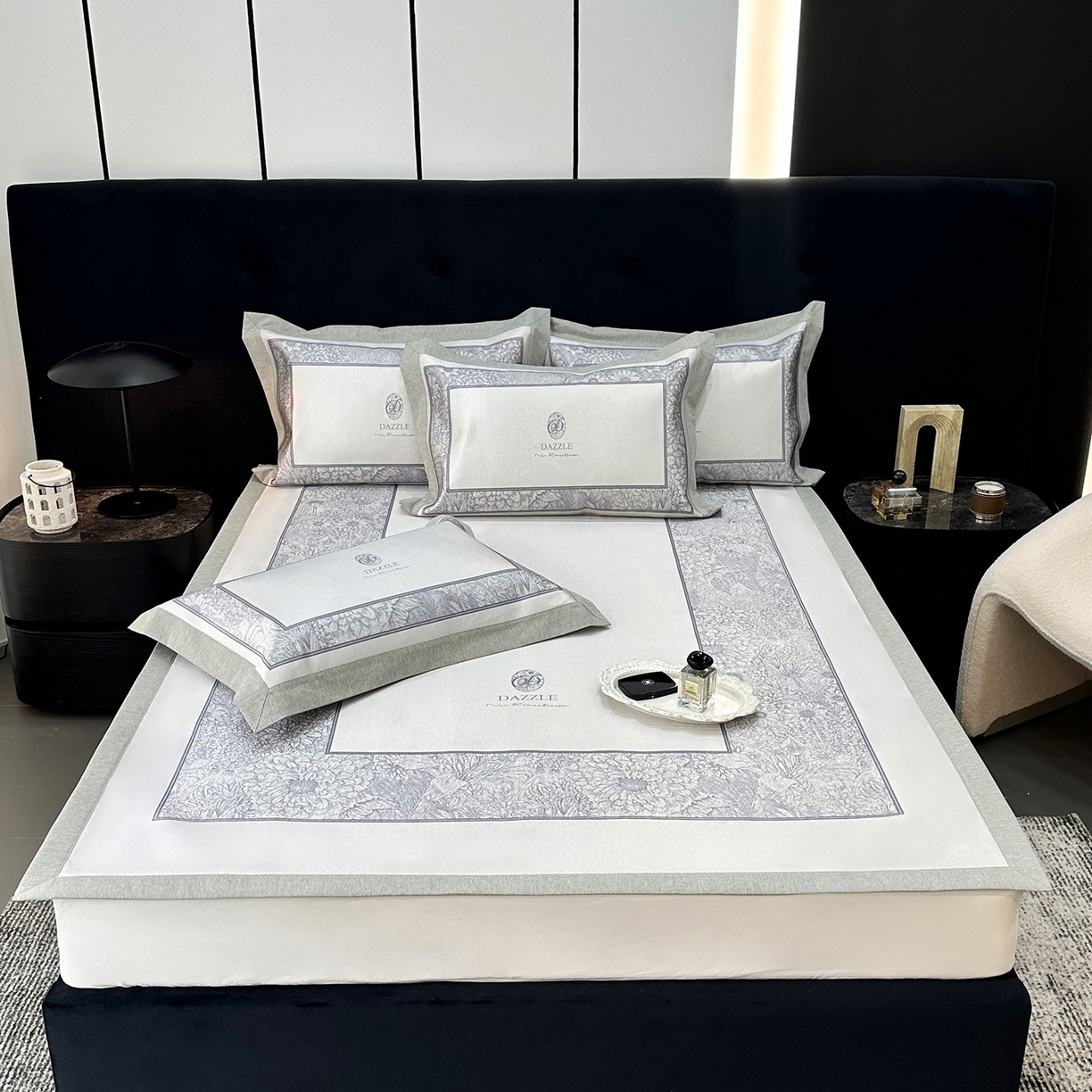 91家纺网 家纺一手货源 找家纺 JUICY 橘滋家纺 2026年夏日新款高端简约意式轻奢数码冰丝席凉席 平席款-莫奈花园