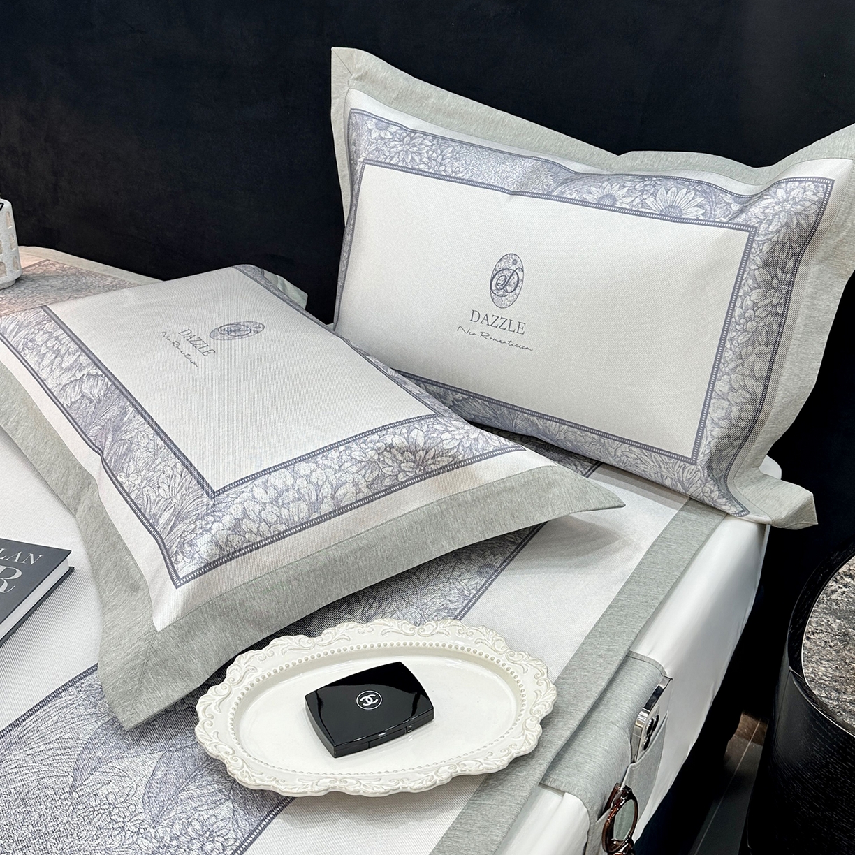 91家纺网 家纺一手货源 找家纺 JUICY 橘滋家纺 2026年夏日新款高端简约意式轻奢数码冰丝席凉席 平席款-莫奈花园