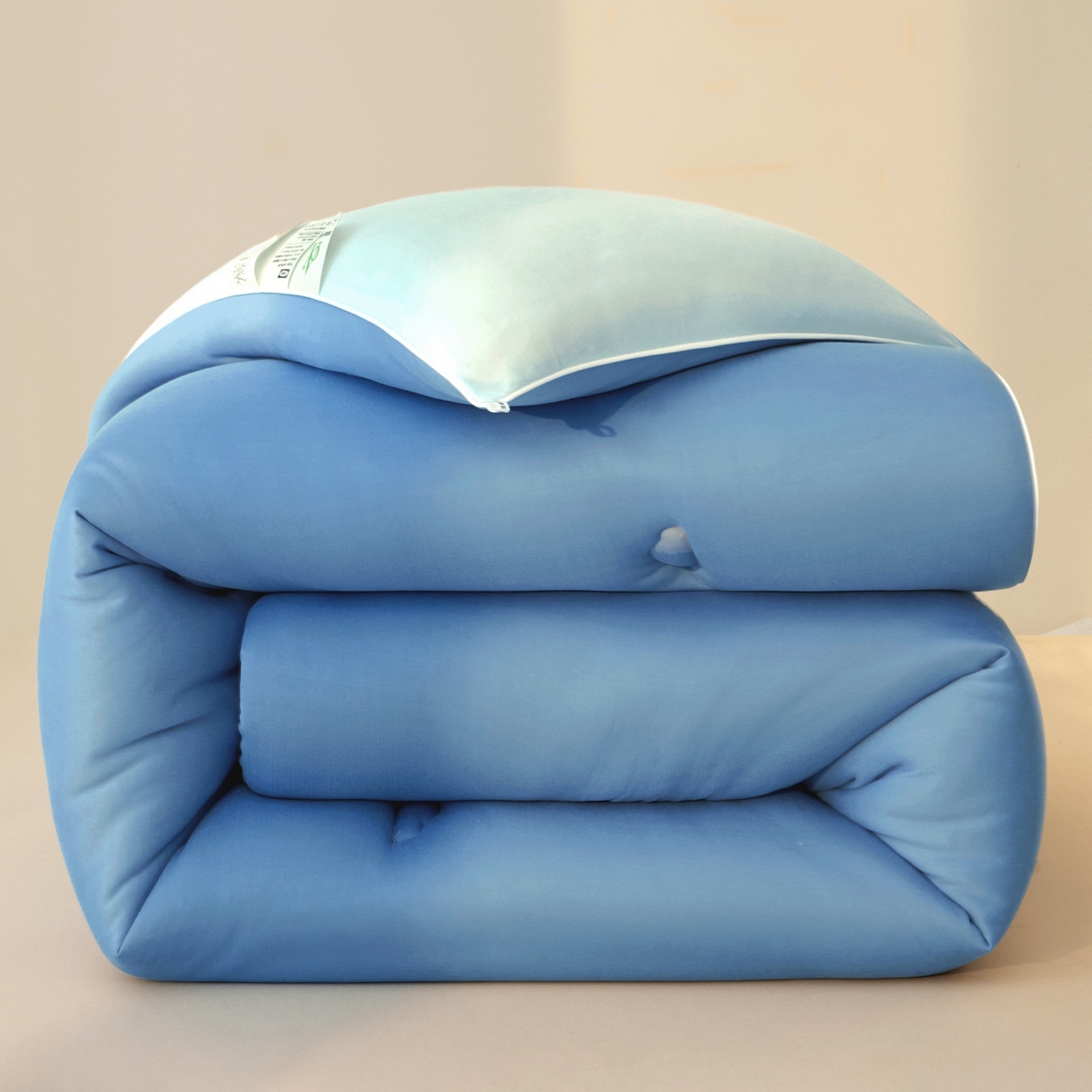 91家纺网 家纺一手货源 找家纺 织雅漫 2026新款针织棉大豆被冬被加厚春秋被被子被芯 深睡蓝+山青