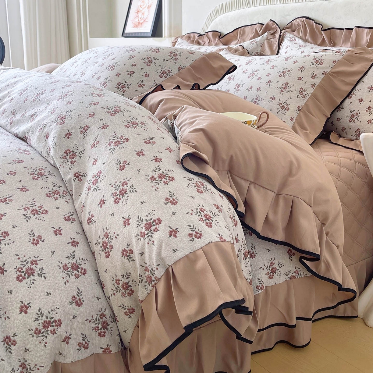 91家纺网 家纺一手货源 找家纺 （总）慕希家纺 2026新款花边床盖四件套