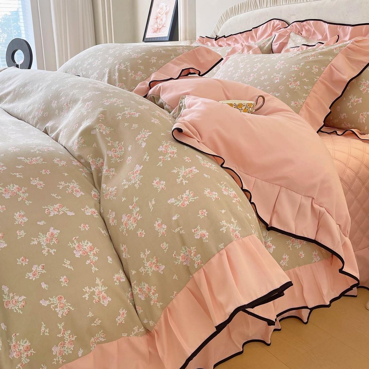 91家纺网 家纺一手货源 找家纺 （总）慕希家纺 2026新款花边床盖四件套