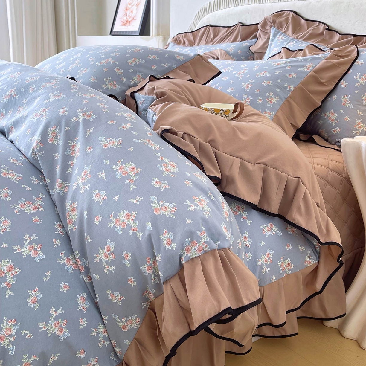 91家纺网 家纺一手货源 找家纺 （总）慕希家纺 2026新款花边床盖四件套