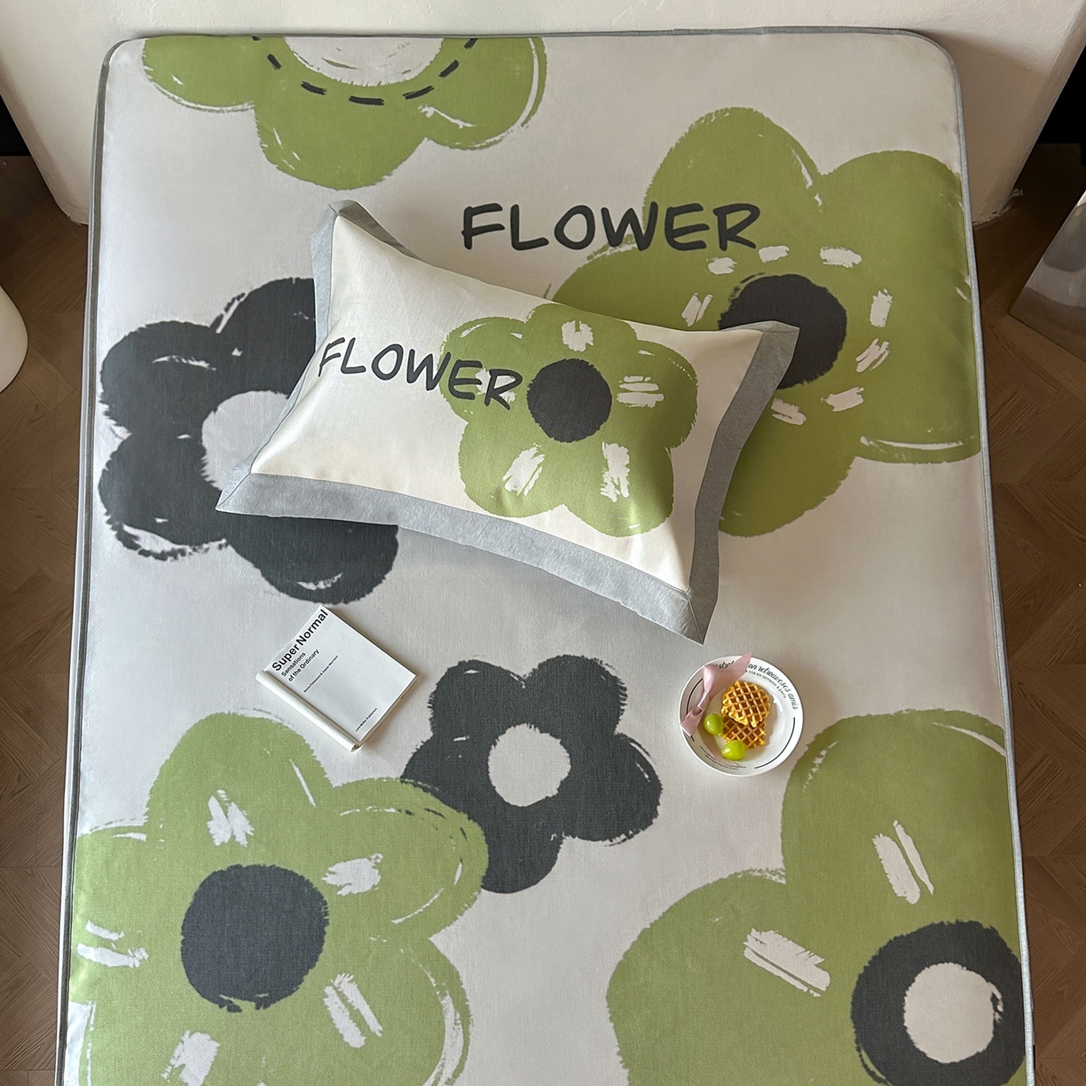 91家纺网 家纺一手货源 找家纺 JUICY 橘滋家纺 2026年夏日新款高端简约意式轻奢数码冰丝席凉席 床笠款-黑茶