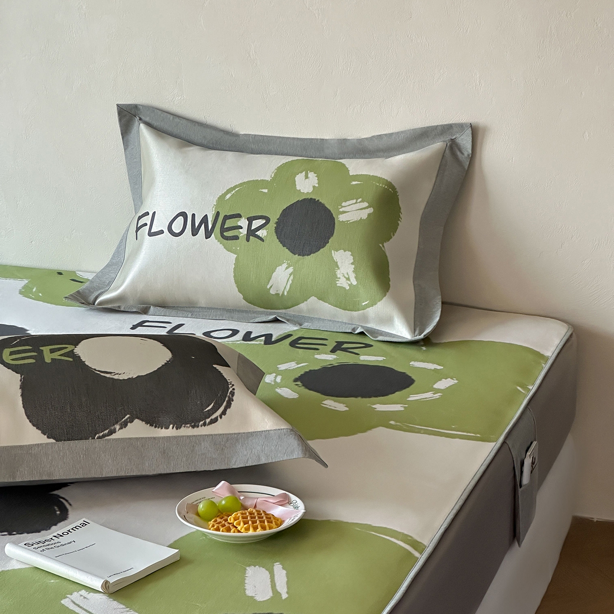 91家纺网 家纺一手货源 找家纺 JUICY 橘滋家纺 2026年夏日新款高端简约意式轻奢数码冰丝席凉席 床笠款-黑茶