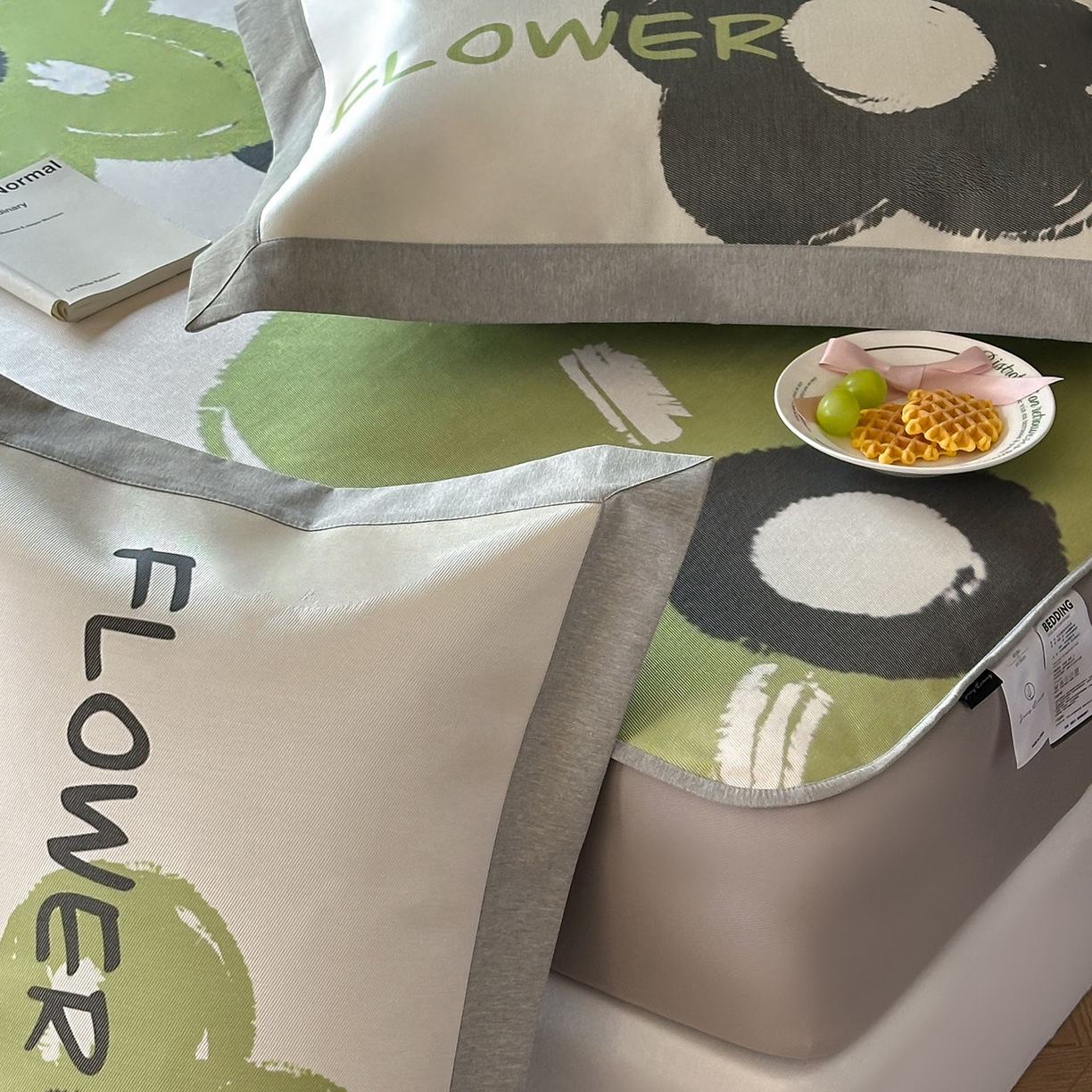 91家纺网 家纺一手货源 找家纺 JUICY 橘滋家纺 2026年夏日新款高端简约意式轻奢数码冰丝席凉席 床笠款-黑茶