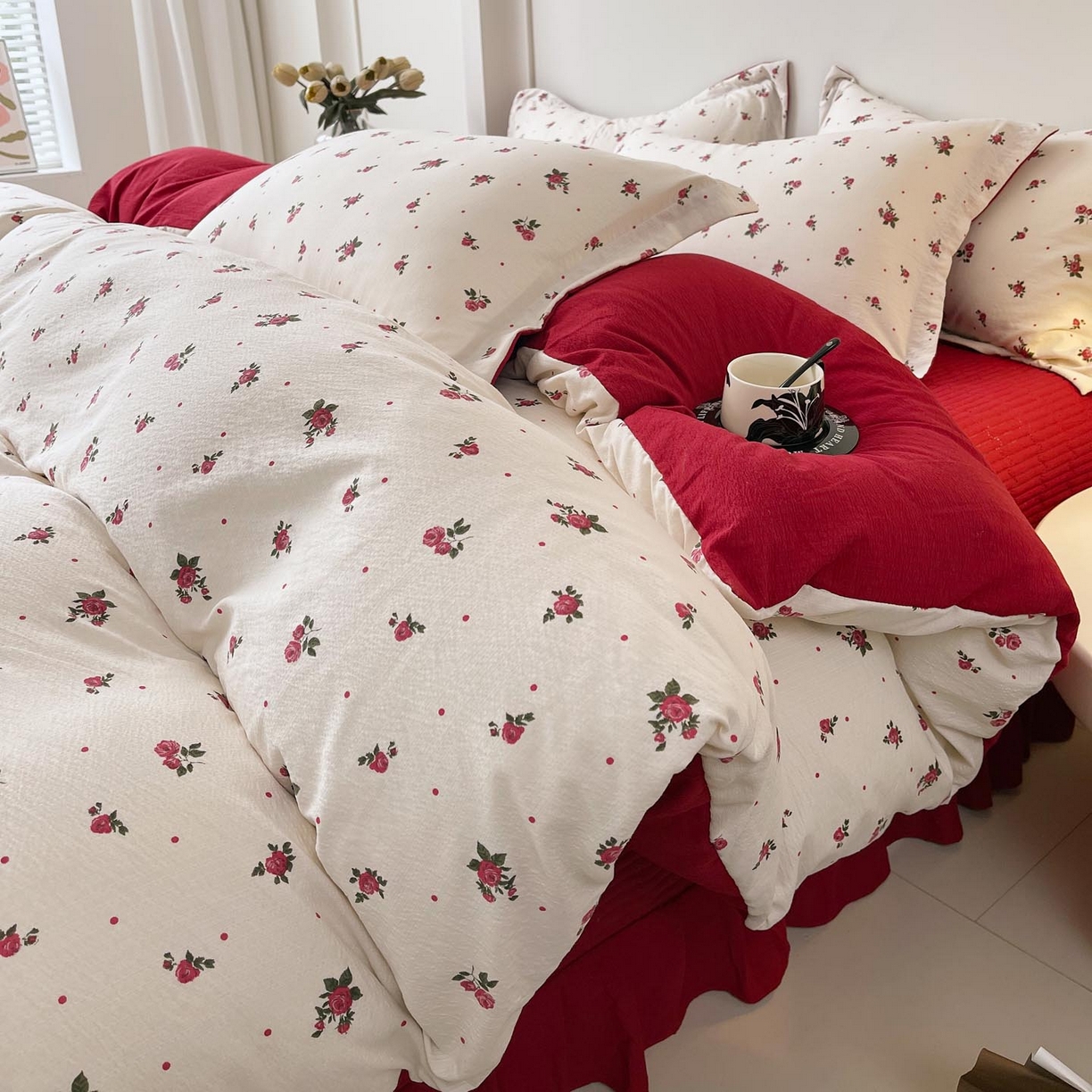 91家纺网 家纺一手货源 找家纺 （总）慕希家纺 2026新款皱皱水洗棉床盖款四件套