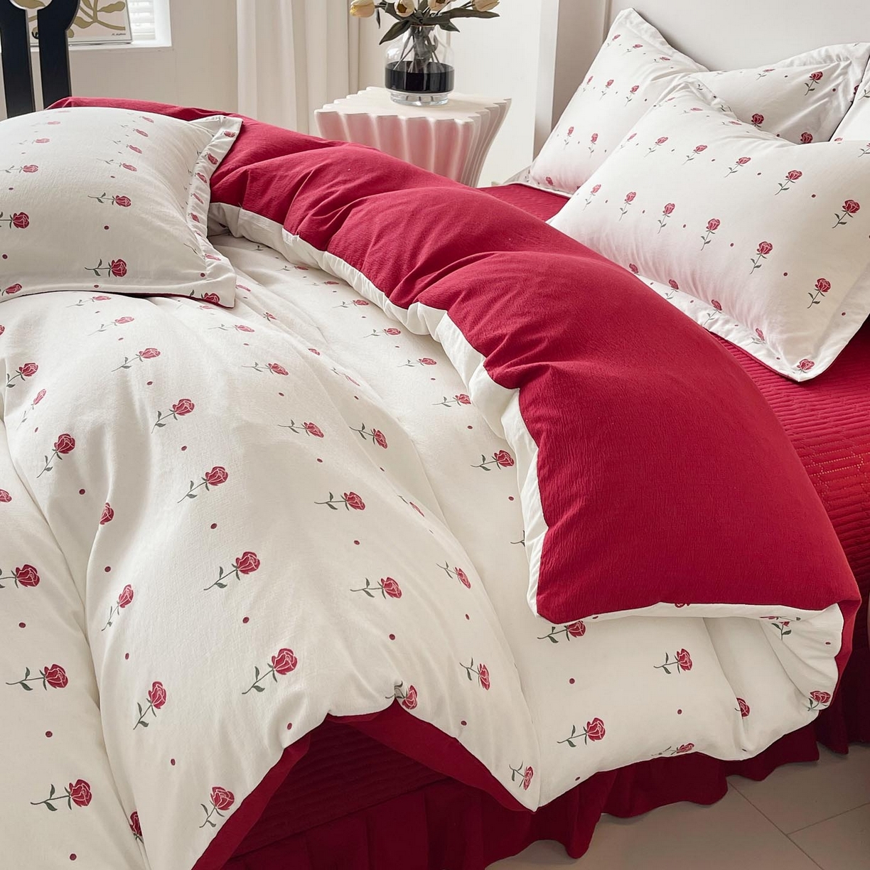 91家纺网 家纺一手货源 找家纺 （总）慕希家纺 2026新款皱皱水洗棉床盖款四件套