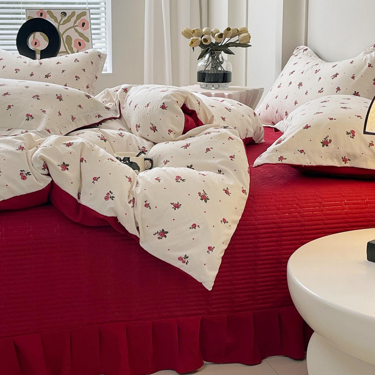 91家纺网 家纺一手货源 找家纺 （总）慕希家纺 2026新款皱皱水洗棉床盖款四件套