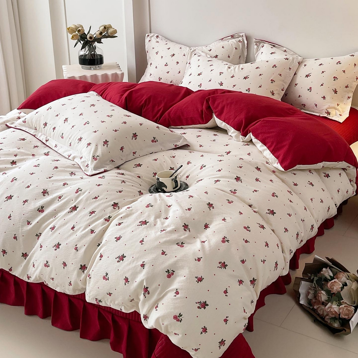 91家纺网 家纺一手货源 找家纺 （总）慕希家纺 2026新款皱皱水洗棉床盖款四件套