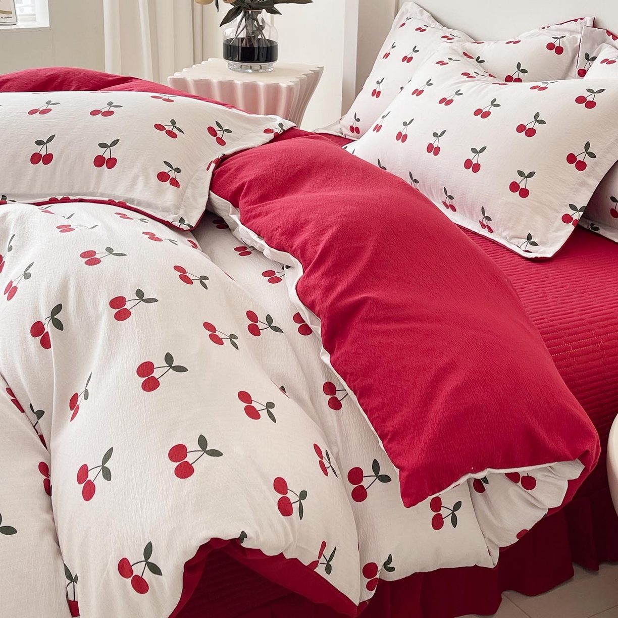 91家纺网 家纺一手货源 找家纺 （总）慕希家纺 2026新款皱皱水洗棉床盖款四件套