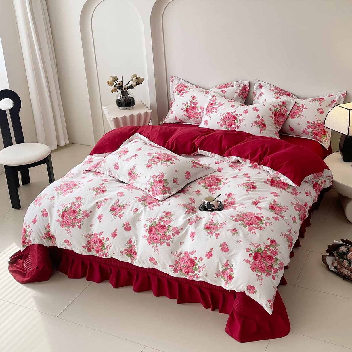 91家纺网 家纺一手货源 找家纺 慕希家纺 2026新款皱皱水洗棉床盖款四件套 安妮