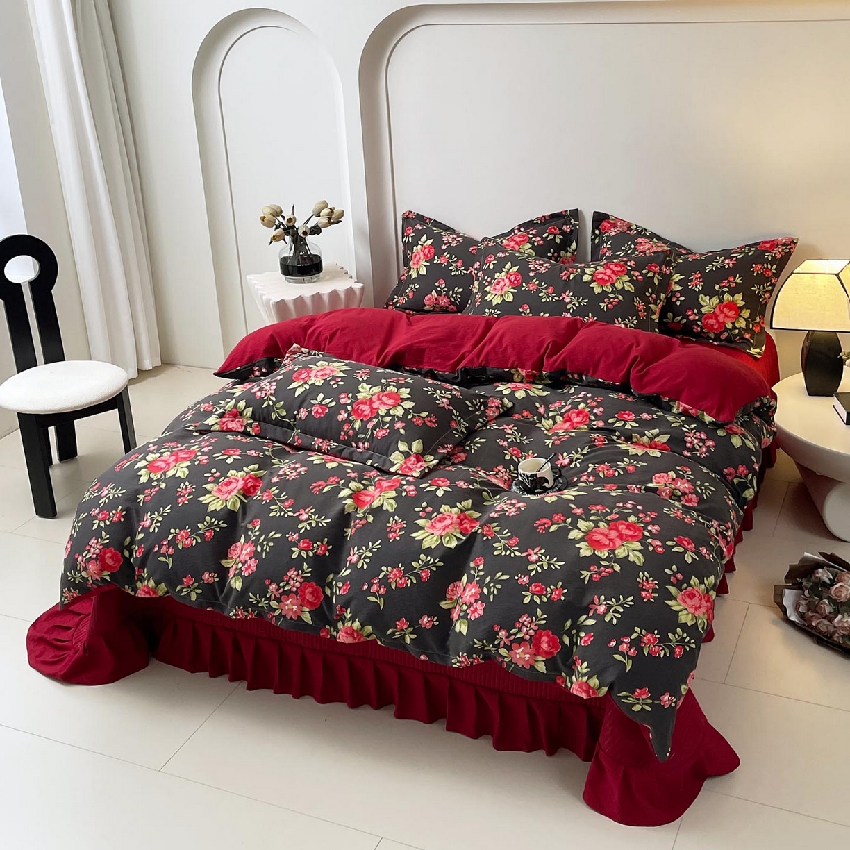 91家纺网 家纺一手货源 找家纺 慕希家纺 2026新款皱皱水洗棉床盖款四件套 海德花园