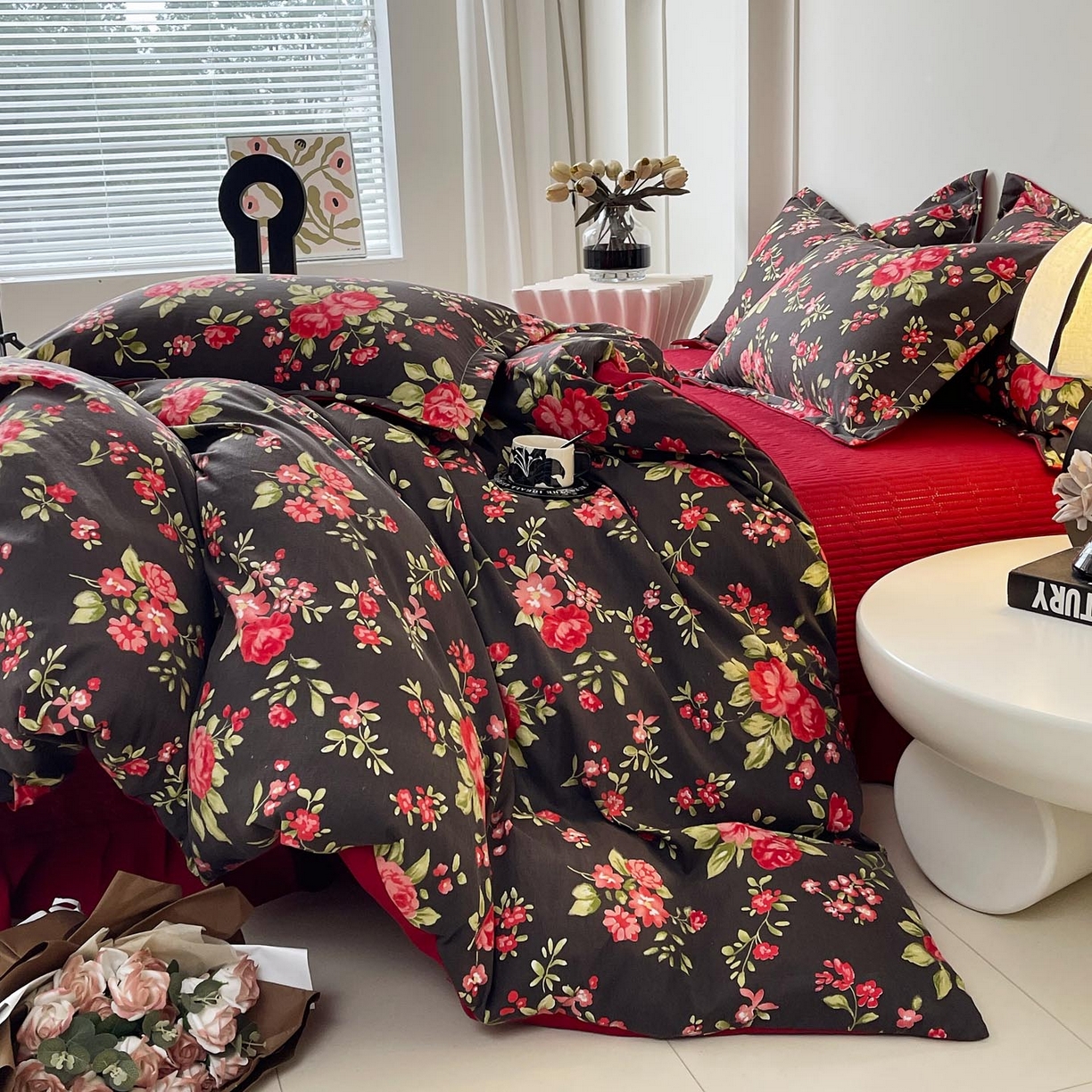 91家纺网 家纺一手货源 找家纺 慕希家纺 2026新款皱皱水洗棉床盖款四件套 海德花园