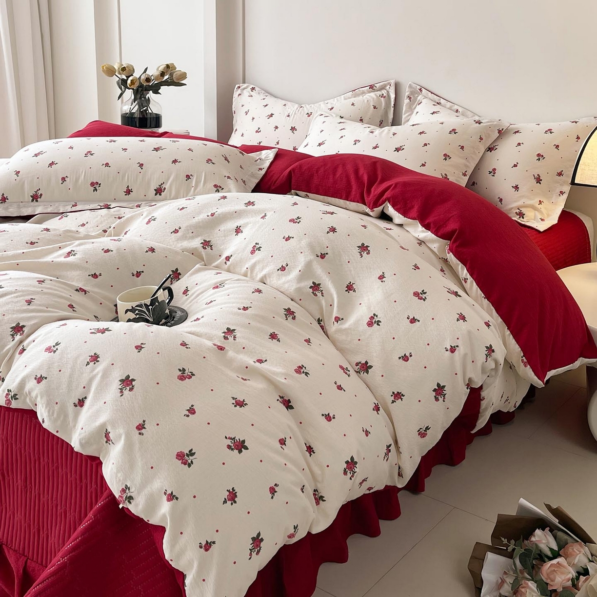 91家纺网 家纺一手货源 找家纺 （总）慕希家纺 2026新款皱皱水洗棉床盖款四件套