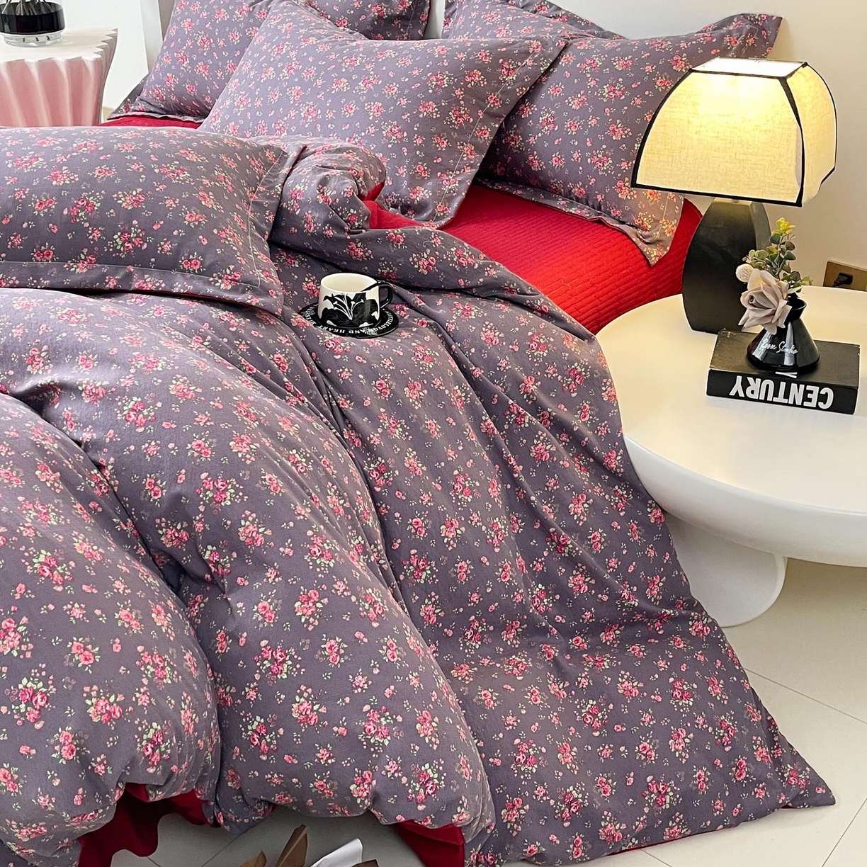 91家纺网 家纺一手货源 找家纺 慕希家纺 2026新款皱皱水洗棉床盖款四件套 繁花