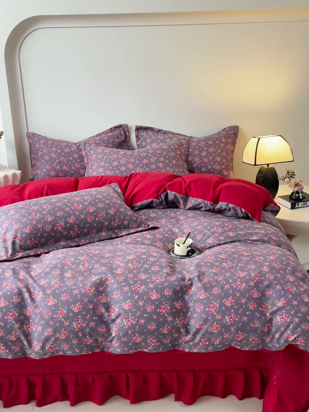 91家纺网 家纺一手货源 找家纺 慕希家纺 2026新款皱皱水洗棉床盖款四件套 繁花