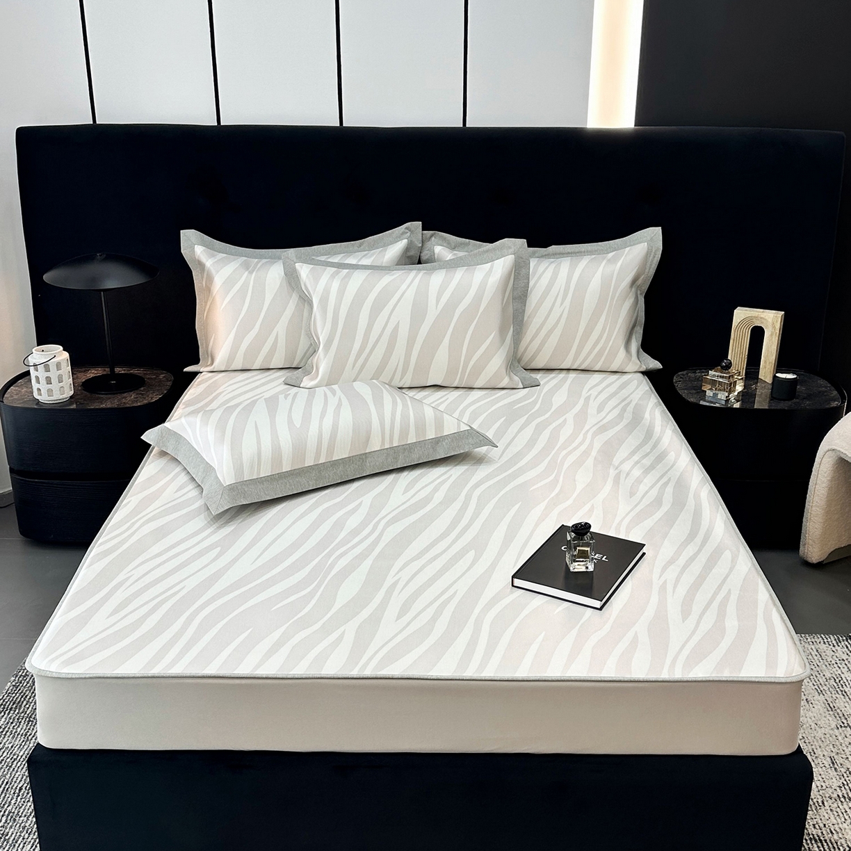 JUICY 橘滋家纺 2026年夏日新款高端简约意式轻奢数码冰丝席凉席 床笠款-旷野之迹