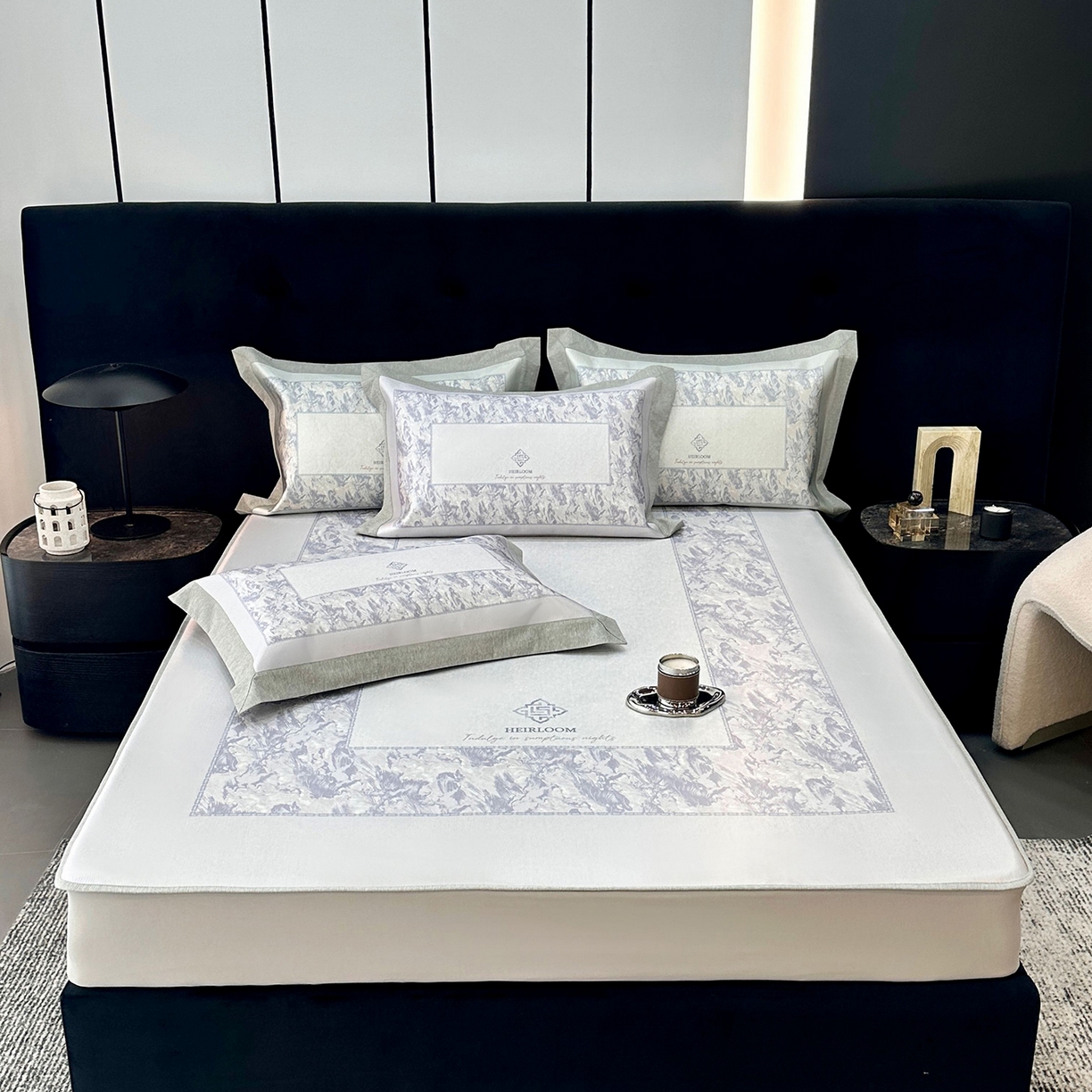 JUICY 橘滋家纺 2026年夏日新款高端简约意式轻奢数码冰丝席凉席 床笠款-流云石琥珀-紫烟