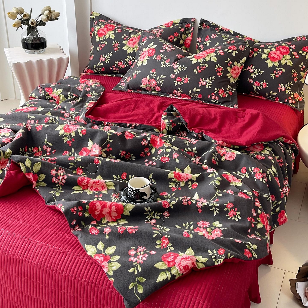 91家纺网 家纺一手货源 找家纺 慕希家纺 2026新款皱皱水洗棉床盖夏被夏凉被空调被四件套 海德花园