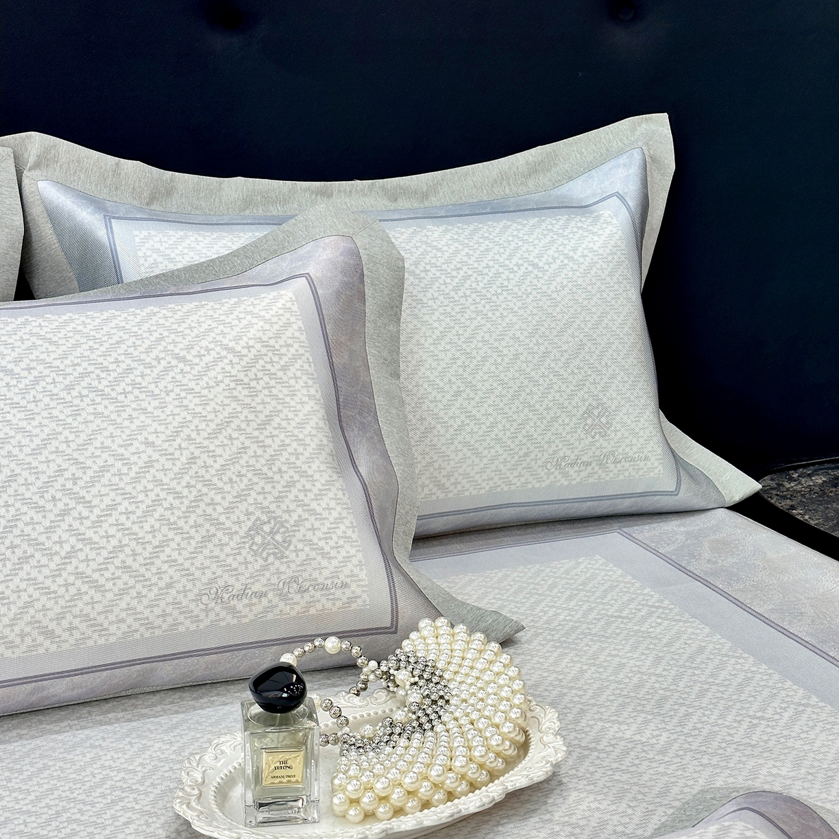 91家纺网 家纺一手货源 找家纺 JUICY 橘滋家纺 2026年夏日新款高端简约意式轻奢数码冰丝席凉席 床笠款-星夜秩序-贝母紫