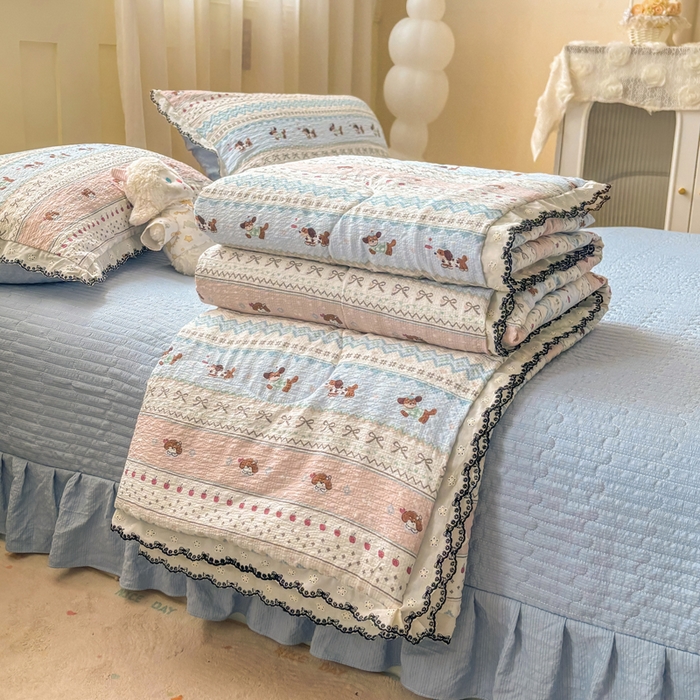 91家纺网 家纺一手货源 找家纺 （总）慕希家纺 2026新款皱皱水洗棉床盖夏被夏凉被空调被四件套