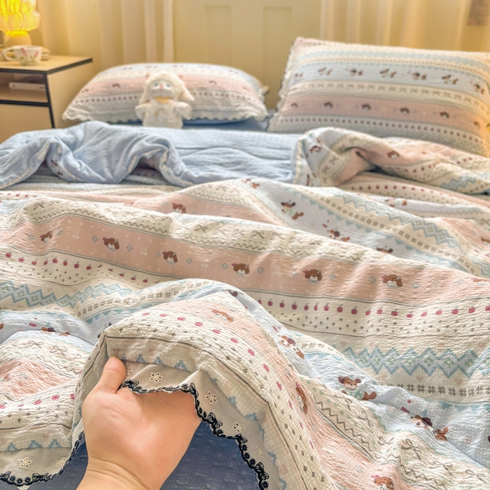 91家纺网 家纺一手货源 找家纺 （总）慕希家纺 2026新款云感泡芙棉夏被夏凉被空调被四件套