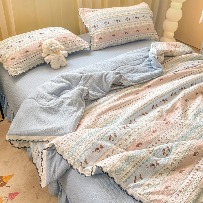 91家纺网 家纺一手货源 找家纺 （总）慕希家纺 2026新款云感泡芙棉夏被夏凉被空调被四件套