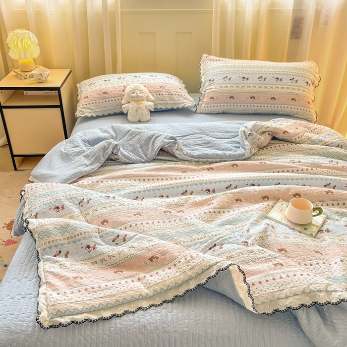 91家纺网 家纺一手货源 找家纺 （总）慕希家纺 2026新款云感泡芙棉夏被夏凉被空调被四件套