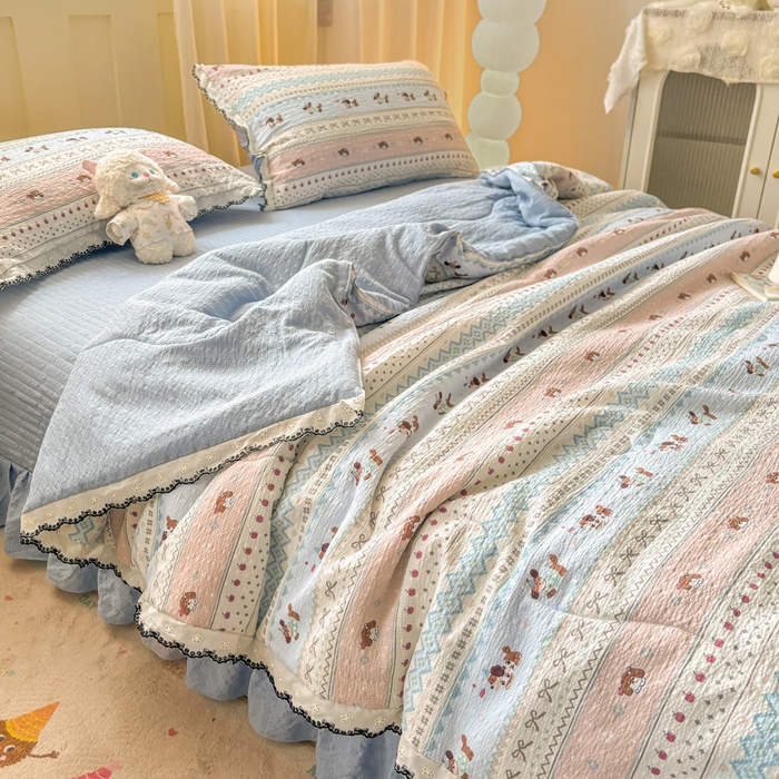 91家纺网 家纺一手货源 找家纺 （总）慕希家纺 2026新款云感泡芙棉夏被夏凉被空调被四件套