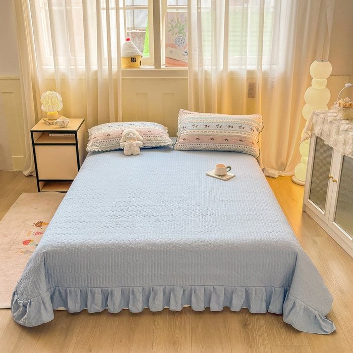 91家纺网 家纺一手货源 找家纺 慕希家纺 2026新款云感泡芙棉夏被夏凉被空调被四件套 点点腊肠狗