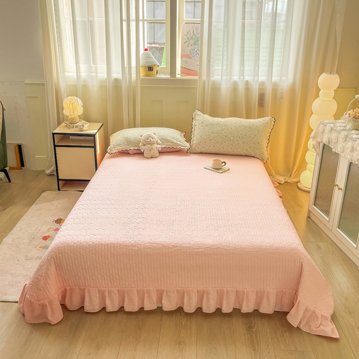 91家纺网 家纺一手货源 找家纺 慕希家纺 2026新款云感泡芙棉夏被夏凉被空调被四件套 清新物语