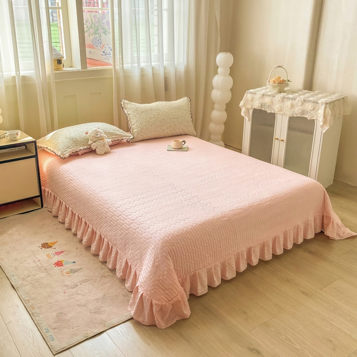 91家纺网 家纺一手货源 找家纺 慕希家纺 2026新款云感泡芙棉夏被夏凉被空调被四件套 清新物语