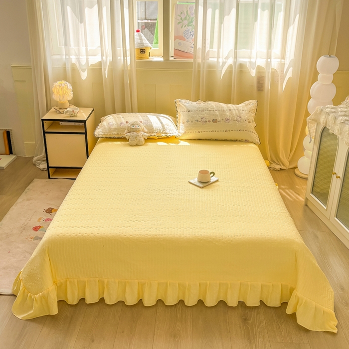 91家纺网 家纺一手货源 找家纺 慕希家纺 2026新款云感泡芙棉夏被夏凉被空调被四件套 奶油凯蒂