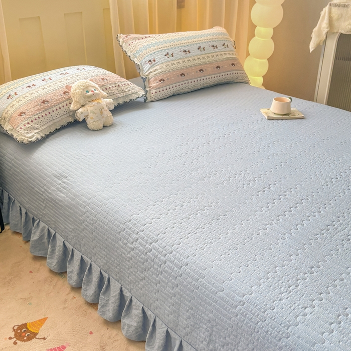 91家纺网 家纺一手货源 找家纺 慕希家纺 2026新款云感泡芙棉夏被夏凉被空调被四件套 点点腊肠狗