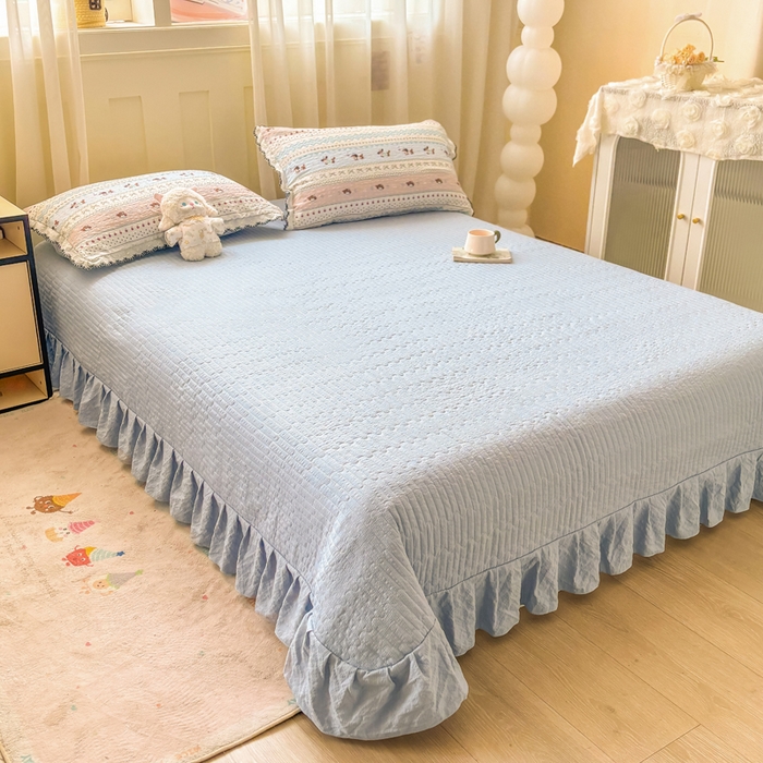 91家纺网 家纺一手货源 找家纺 慕希家纺 2026新款云感泡芙棉夏被夏凉被空调被四件套 点点腊肠狗