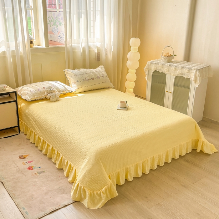 91家纺网 家纺一手货源 找家纺 慕希家纺 2026新款云感泡芙棉夏被夏凉被空调被四件套 奶油凯蒂