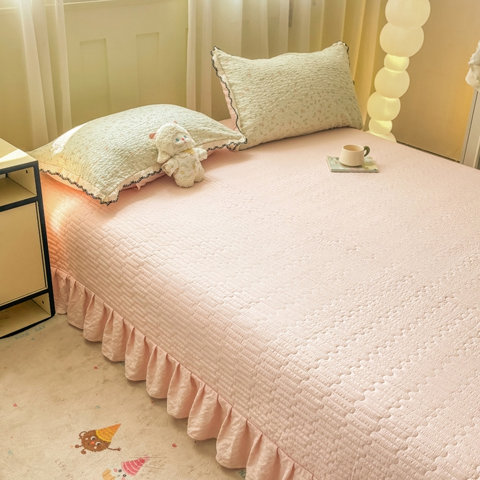 91家纺网 家纺一手货源 找家纺 慕希家纺 2026新款云感泡芙棉夏被夏凉被空调被四件套 清新物语