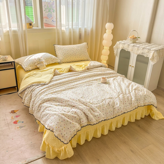 91家纺网 家纺一手货源 找家纺 慕希家纺 2026新款云感泡芙棉夏被夏凉被空调被四件套 半夏