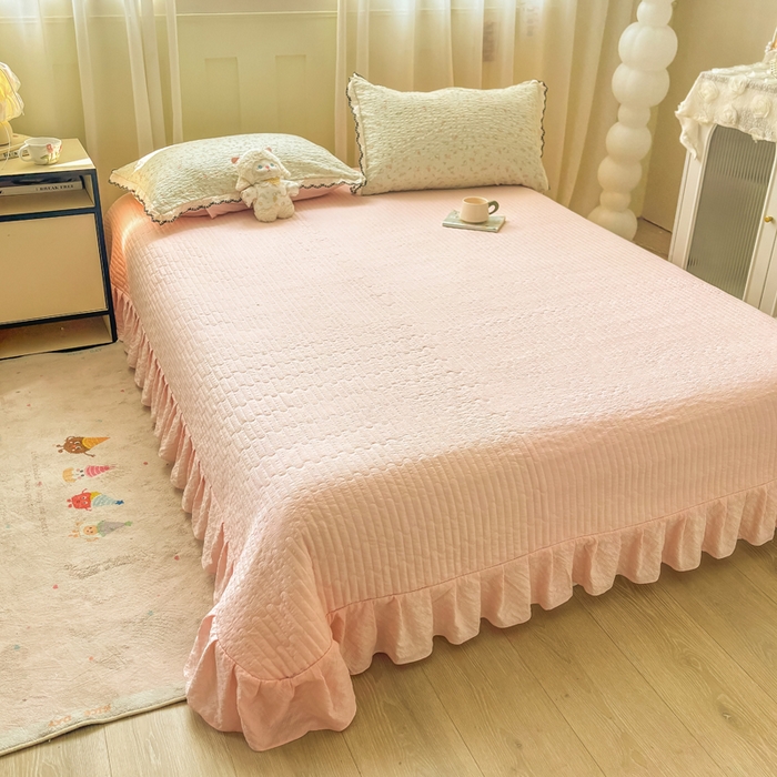 91家纺网 家纺一手货源 找家纺 慕希家纺 2026新款云感泡芙棉夏被夏凉被空调被四件套 清新物语