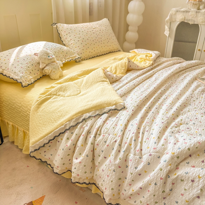 91家纺网 家纺一手货源 找家纺 慕希家纺 2026新款云感泡芙棉夏被夏凉被空调被四件套 半夏